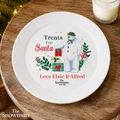 Personalised The Snowman Christmas Wishes Treats For Santa Plastic Plate - ForYou.ie image
