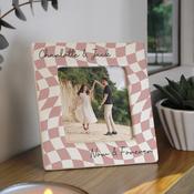 Personalised Pink Checkerboard Ceramic 4x4 Frame - ForYou.ie image