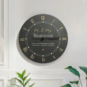 Personalised Black &amp; Gold Slate Clock - ForYou.ie image