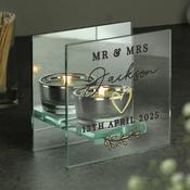 Personalised Wedding Mirrored Tealight Holder - ForYou.ie image