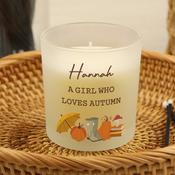 Personalised Pumpkin Frosted Glass Candle - ForYou.ie image
