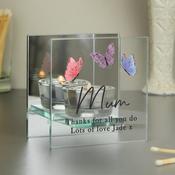 Personalised Butterfly Mirrored Tealight Holder - ForYou.ie image
