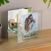 Personalised Photo Upload Mirrored Glass Tealight Holder - ForYou.ie image