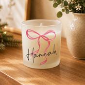 Personalised Pink Bow Candle Jar - ForYou.ie image