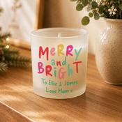 Personalised Merry &amp; Bright Candle Jar - ForYou.ie image