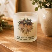 Personalised Scallop Bow Photo Upload Photo Jar Candle - ForYou.ie image