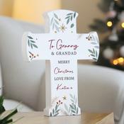 Personalised Christmas Wooden Cross Ornament - ForYou.ie image