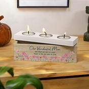 Personalised Floral Wooden Triple Tea Light Box - ForYou.ie image