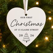 Personalised Christmas Tree Wooden Heart Decoration - ForYou.ie image