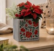 Personalised Poinsettia Concrete Plant Pot - ForYou.ie image