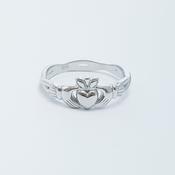 Sterling Silver Claddagh Ring with Crown &amp; Twist Band