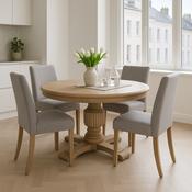 Sofia Round Dining Table 1.4m Smoked Oak image