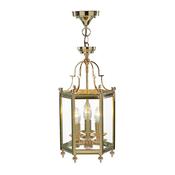Moorgate 3 Light Lantern Polished Brass and Glass Hanging Ceiling Light, Home Decor image