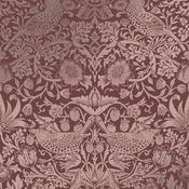 William Morris Wallpaper Strawberry Thief Fibrous Burgundy image