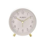 Wm. Widdop Alarm Clock Metal Feet Light &amp; Snooze - White
