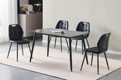 Alva Dining Chair Black PU - Upholstered Faux Leather Dining Chair image