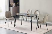 Alva Dining Chair Taupe PU - Stylish Upholstered Dining Chairs image
