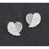 Angel Wing Heart Silver Plated Stud Earrings image
