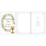 Anniversary Mass Card with Insert Floral Wreath