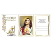 Anniversary Mass Parchment Card Sacred Heart image