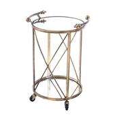 Antique Gold Round Drinks Trolley image