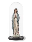Antiqued Praying Maria Figure in Glass Dome