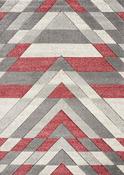 Asher Geometric Rug Grey-Red image