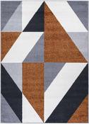 Aspire Geometric Rug 106 Blue &amp; Rust image