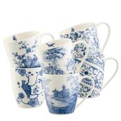 Aynsley Archive Mugs Blue Set of 6