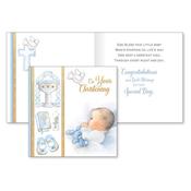Baby Boy Christening Handcrafted Card image