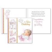 Baby Girl Christening Handcrafted Card image