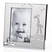 Newgrange Baby Photo Frame 4" x 6" Silver Plated Animal Design Gift Frame for Baby Memories