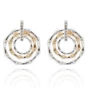 Bamboo Circles Two Tone Earrings image