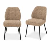 Barto Fabric Dining Chair Mocha Chenille Pair image