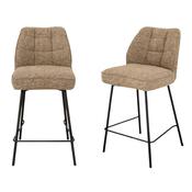 Barto Fabric Dining Counter Stool Mocha Chenille Pair image