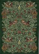 Morris &amp; Co Bird Floral Rug Trump Green image