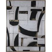 Black &amp; Gold Framed Abstract Art image