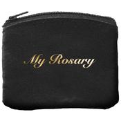 Black Bonded Leather Rosary Purse