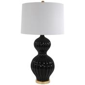 Black Ceramic Table Lamp with Shade image