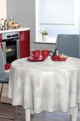 Bonita Dandelion Round 160cm Grey Wipe Clean Tablecloth for Dining Use Protective Indoor Fabric