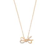 Tipperary Crystal Bow &amp; CZ Gold Pendant – Elegant Necklace Collection