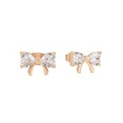 Tipperary Crystal Bow - Mini Stud Crystal Earrings Gold