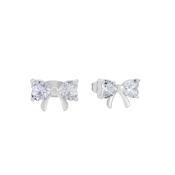Tipperary Crystal Bow Mini Stud Earrings – Silver Crystal Jewelry image