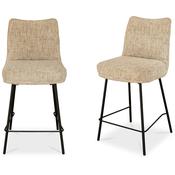 Broudy Fabric Dining Counter Stool Oatmeal Pair image