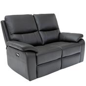 Cancan Leather 2 Seater Electric Recliner Sofa Charcoal image