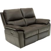 Cancan Leather 2 Seater Electric Recliner Sofa Chocolate image