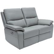 Cancan Leather 2 Seater Electric Recliner Sofa Grey image