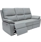 Cancan Leather 3 Seater Sofa Electric Recliner Grey image