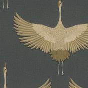 Canvas Black and Gold Crane Wallpaper image