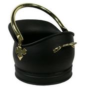 Castle Living Helmet Coal Bucket – Black &amp; Brass Homeware Accessory